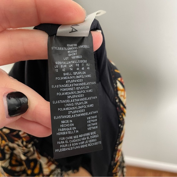 Amoressa Dijon Ghost One Piece Swimsuit High Neck In Curry Size 12 - Picture 5 of 7